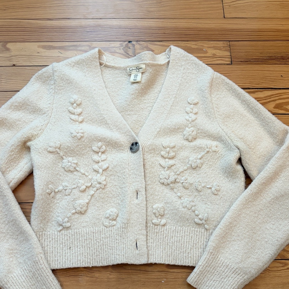 Jessica Simpson Cream Floral Cardigan